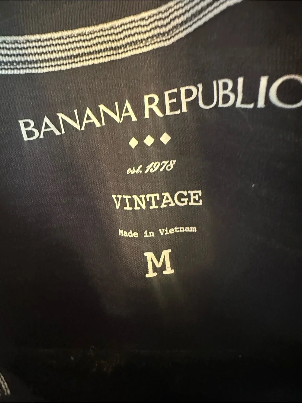 Banana Republic Vintage Men’s M Navy Solid Cotton Short Sleeve Polo